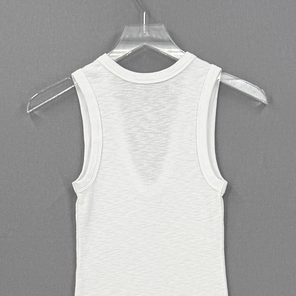 ENZA COSTA Textured Rib Sleeveless U Neck Tank Top Womens XS White Quite Luxury - Picture 7 of 16